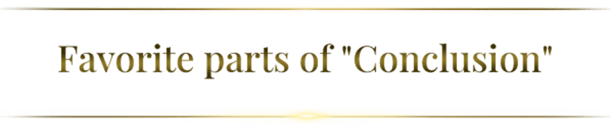 Favorite parts of 'Conclusion'